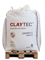 Claytec Lehmunterputz erdfeucht, Big Bag, 600 l Putzmörtel, RW 40 m² bei D=15 mm 