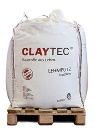 Claytec Lehmoberputz grob, getrocknet, Big Bag, bis 5 mm Stroh 10 mm, 625 l Putzmörtel 